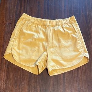 Madewell Women's Athletic Shorts in Mustard Yellow